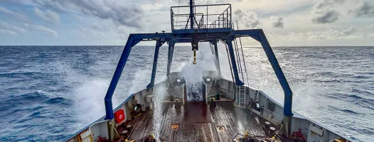 Rough seas and strong winds past Malacca Strait, en route to mission site 