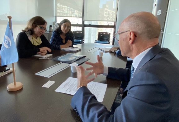 Floyd meets Officials from Uruguay’s Ministry of Environment: Virginia Fernández Ramos, Director of the Environmental Information Division, Mónica Gómez Erache, Advisor on issues related to the environment, and Mario Jiménez, National Directorate for Climate Change  