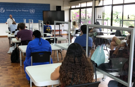 Floyd engages with students at the University for Peace (UPEACE) in Costa Rica