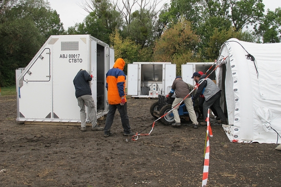 The inspection team dismantle the base of operations during Build-up Exercise IV.