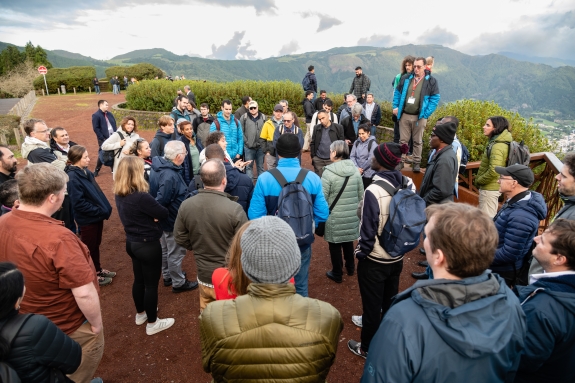 ITW2022 group touring São Miguel Island and its volcanic landscapes