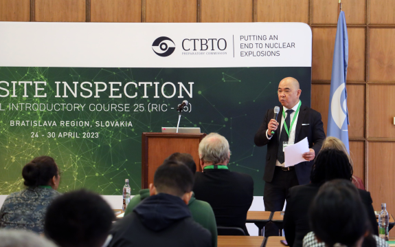Franz Ontal, Chief, OSI Training Section delivering opening presentation at RIC-25