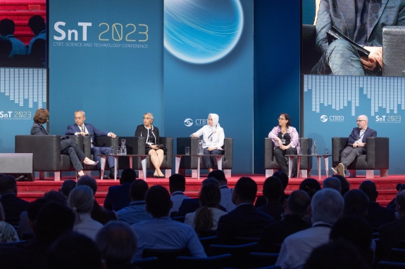 SnT2023 high-level panel discussion, featuring Xyoli Pérez Campos, IMS Director