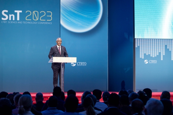 Abshir Omar Jama Huruse, Minister of Foreign Affairs, and International Cooperation of Somalia delivering remarks 