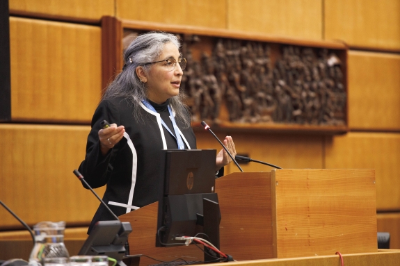Director of International Monitoring System (IMS) Division, Xyoli Pérez Campos, delivering her presentation in Spanish