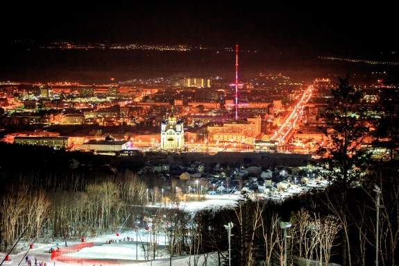 Area near AS92 site: view of Yuzhno-Sakhalinsk during winter 