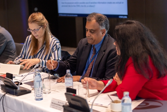 (Left to right) Cinthia Echavarria, Chief of General Services Section, Uday Dayal, Director of Division of Administration; and Melissa Buerbaumer, Chief of Budget and Finance Section