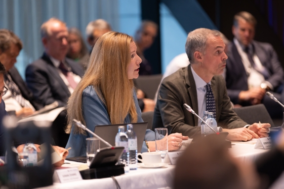 (From left to right) Verity Robson, Chief, Legal Services; and Joseph Ballard, Legal and External Relations Coordinator