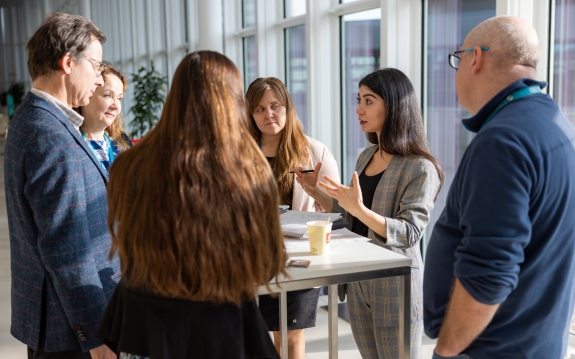 CTBTO Gender Focal Point, Deniz Iskendarova speaking with mentors during preparatory session of Mentoring Programme 