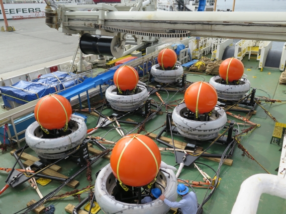 Hydrophones being prepared at hydroacoustic station (HA03) in Juan Fernandez Island, Chile  