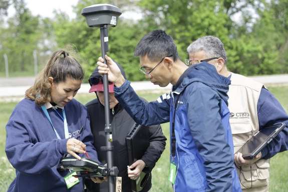 Participants using a position finding instrument    