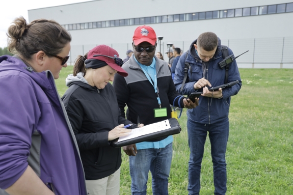 Inspection team members conducting field mission 