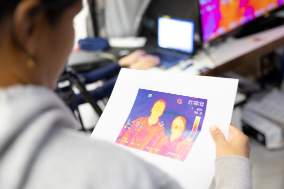 Print-out of image captured by infrared camera at CTBTO booth 