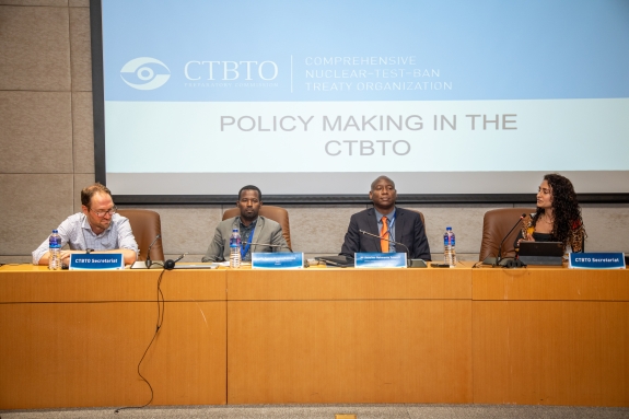 Session featuring Anselme Nahmtante Yabouri, Director of United Nations Regional Centre for Peace and Disarmament and Dereje Beyene of Ethiopia’s Ministry of Foreign Affairs
