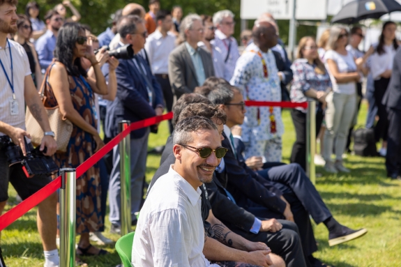 Unveiling ceremony of mural outside Vienna International Centre 