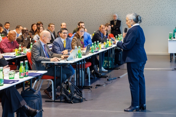 Xyoli Pérez Campos, Director of International Monitoring System Division, delivering opening remarks during SMT24