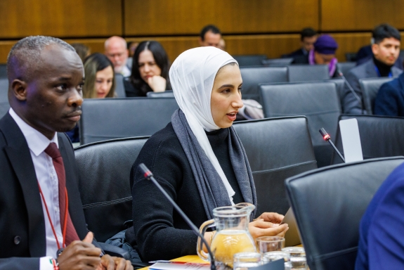 Delegate from Permanent Mission of Kuwait speaking at PrepCom