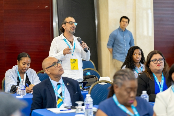 Participant asking question at CTBTO LAC workshop