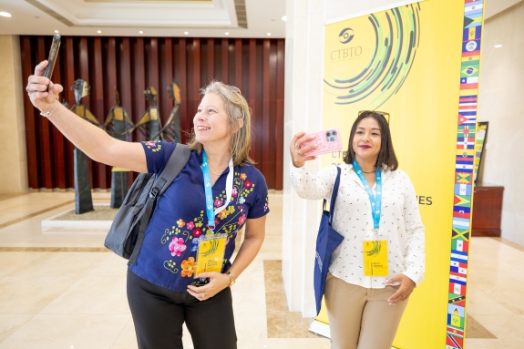 Participants taking selfies at Jamaica’s Ministry of Foreign Affairs and Foreign Trade