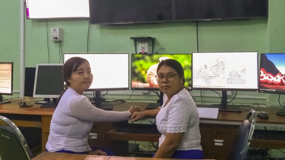National Data Centre (NDC) staff working with recently-installed CBS equipment, Myanmar
