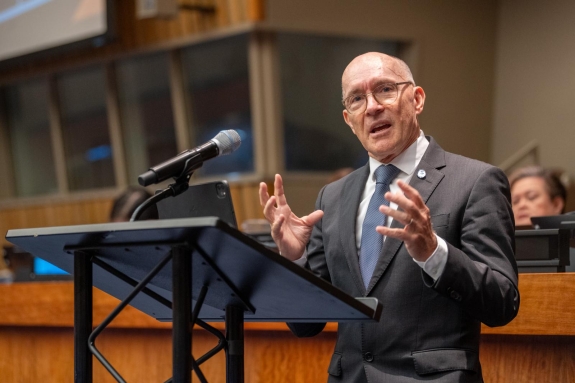 Executive Secretary Robert Floyd delivering remarks at 14th Article XIV Conference