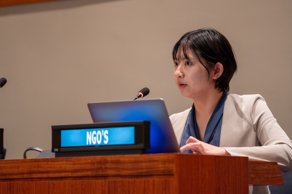 NGO representative speaking during afternoon session  